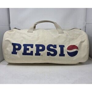 Vintage Pepsi Cola Advertising Canvas Duffel Bag Overnight Travel Luggage Tote